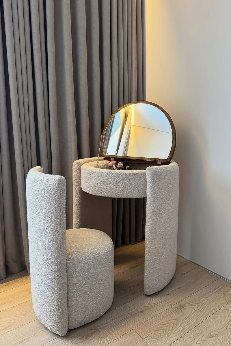 Coiffeuse Bouclé Élégante – GLAM ATELIER